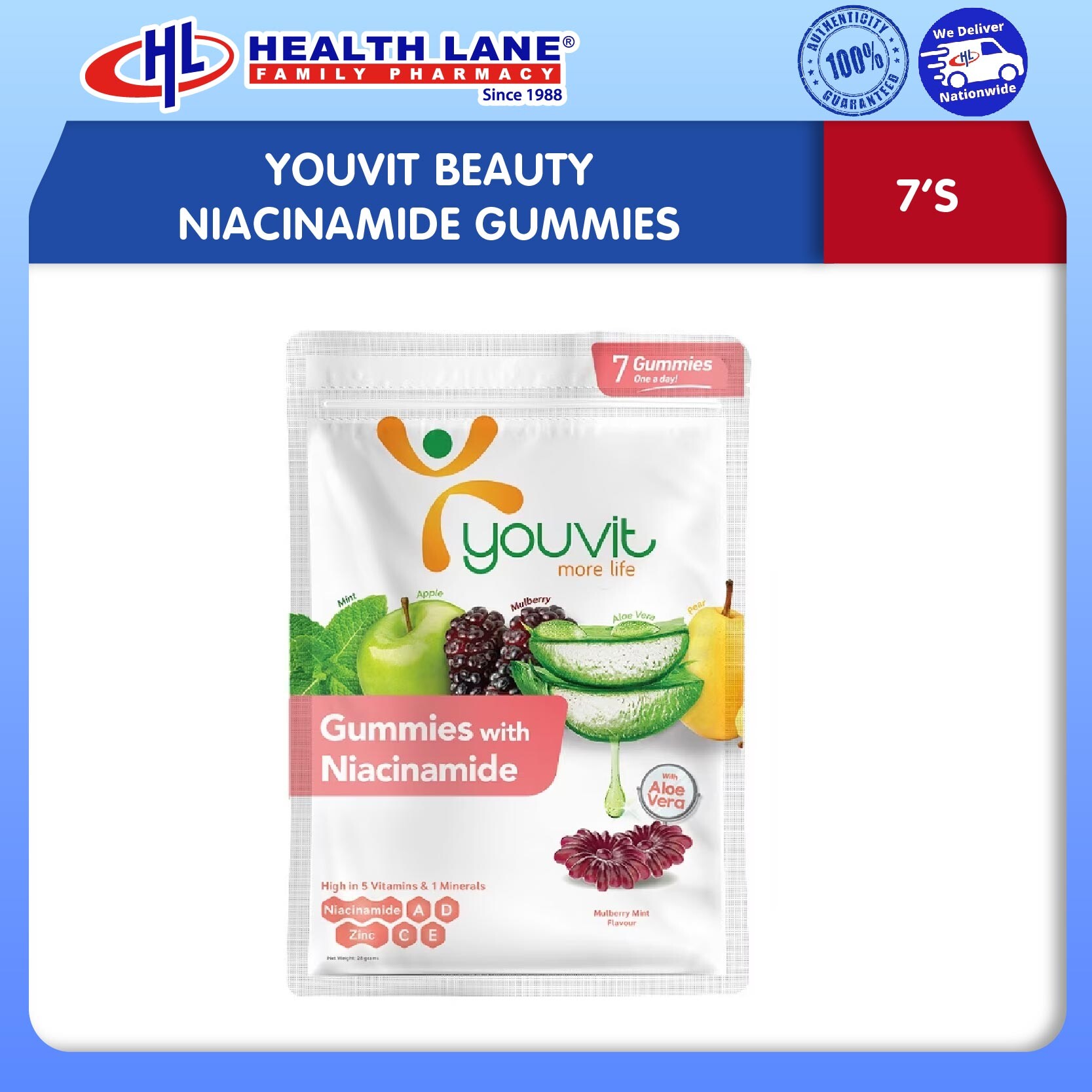 YOUVIT BEAUTY NIACINAMIDE GUMMIES (7'S) 